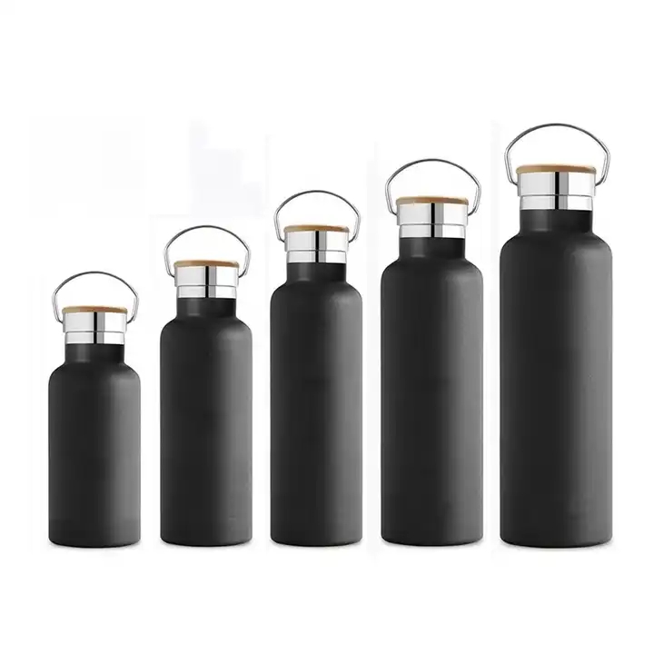 High Quality Black Sports Metal Bicycle Bottle with Custom Logo 750ml Double Wall Stainless Steel Vacuum Insulated Water BottleXR-36