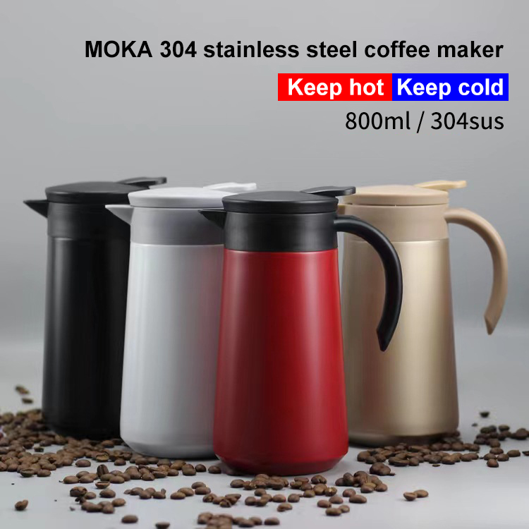 The new 304 stainless steel coffee pot fashion simple thermal insulation pot large  YXGM47