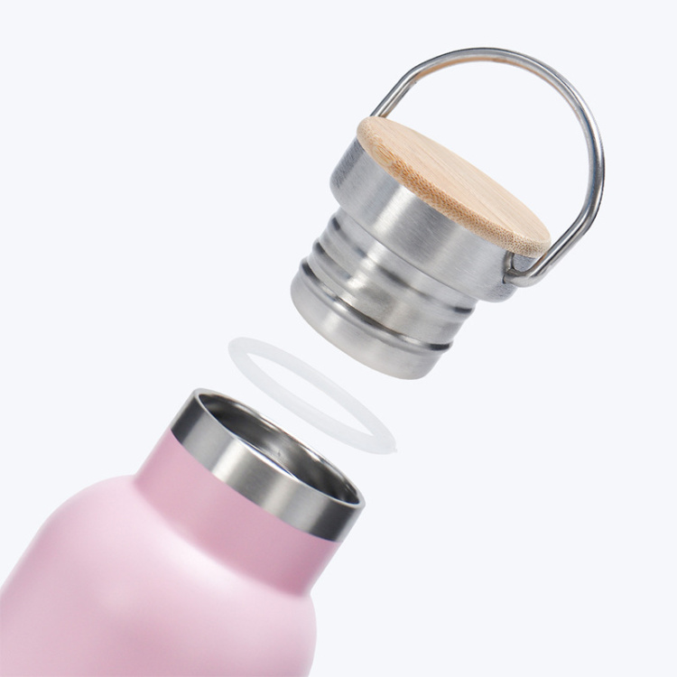 Creative stainless steel sports water bottle with pull ring sports cup Fashion double insulation cup custom LQ-488