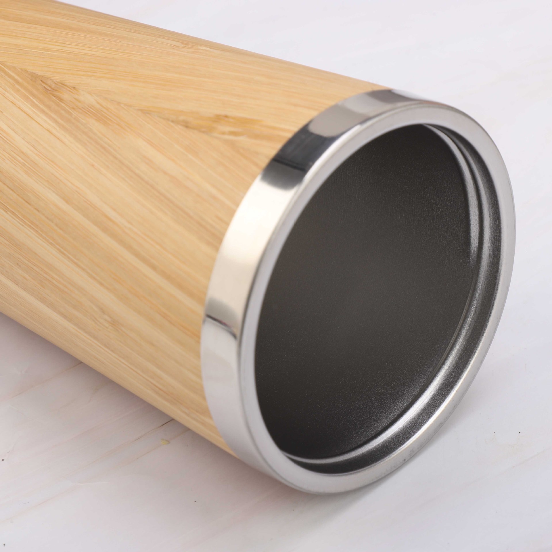 New 304 stainless steel thermos cup double bamboo shell car coffee cup home office business gift cup 450ml YYGM-36