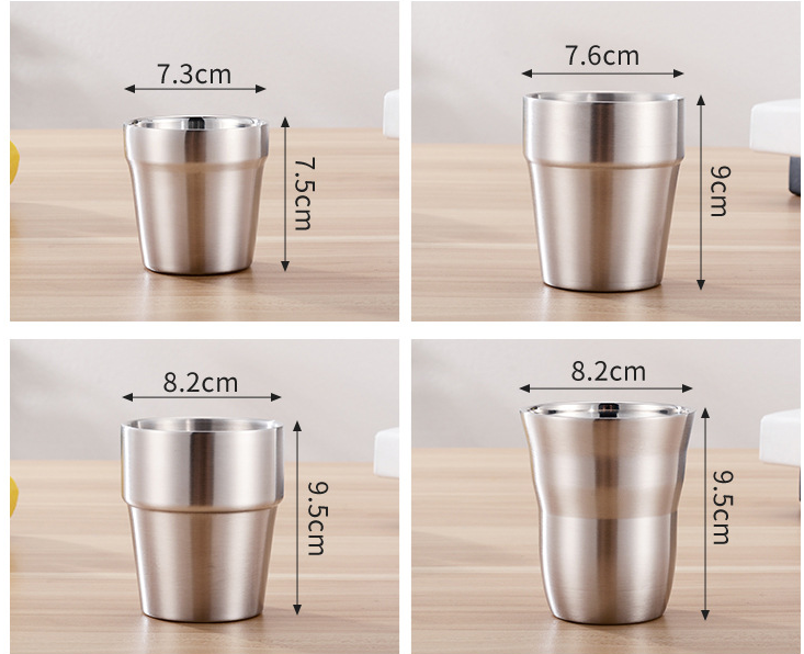 Mug Stainless Steel Drinking Cups Coffee Tea Stackable Metal Pint Cup For Cold Beer Wine YL-11