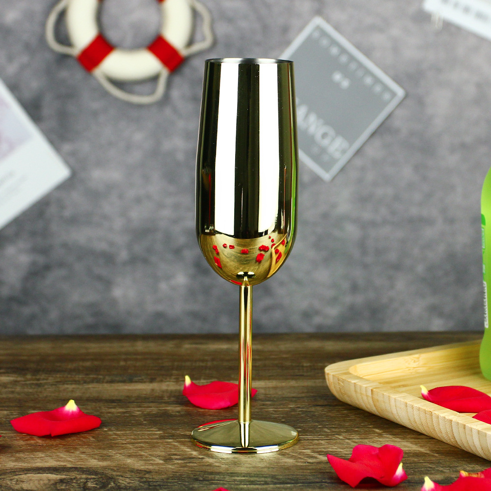 304 stainless steel cocktail glass Red wine glass Champagne glass Metal goblet Bar wine glass LGD-40