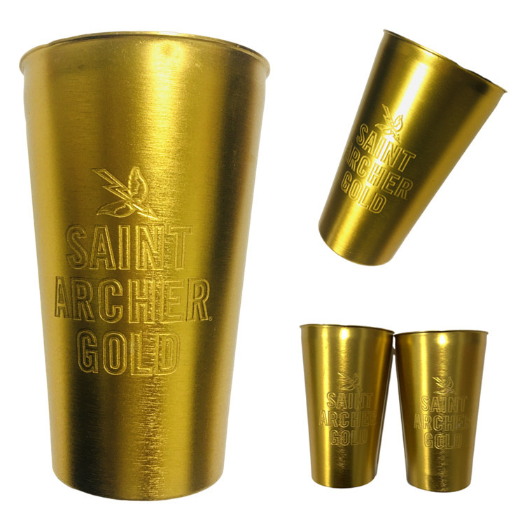 New creative etched rolled edge aluminum alloy beer glass cocktail cup coffee Cola cup manufacturers to figure processing YLK-12