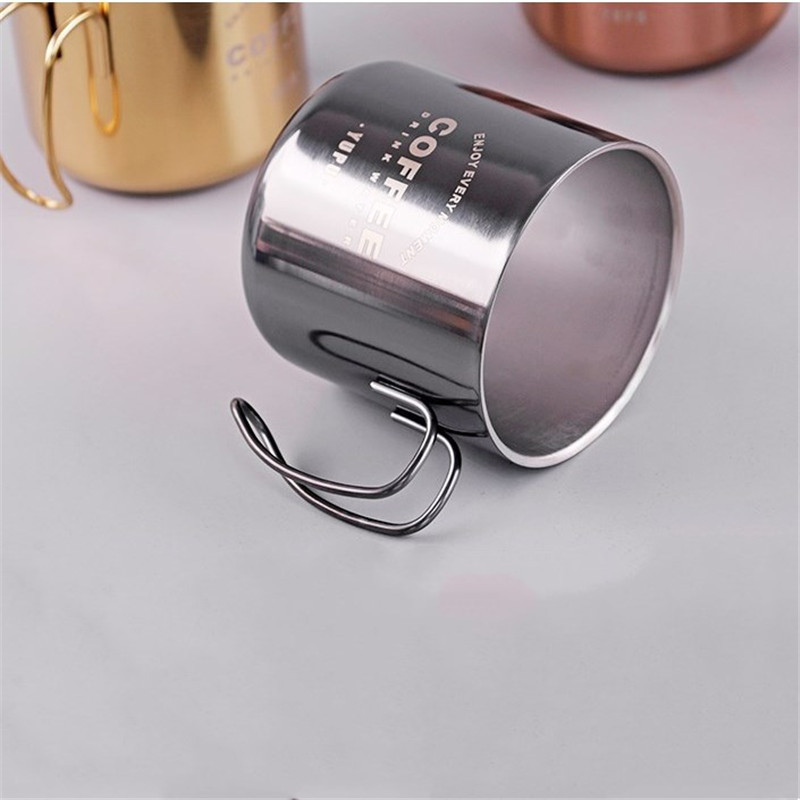 Stainless steel coffee cup Stainless steel water cup Milk cup stainless steel coffee cup rose gold coffee cup FLK-40