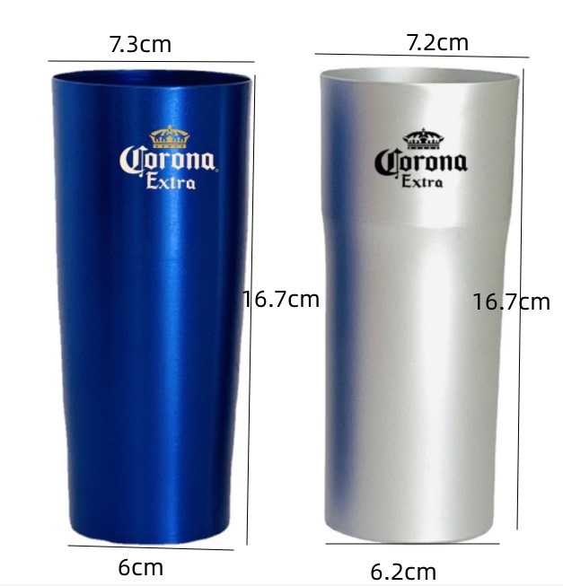 Beer glass Single-layer oxidized cold drink cup Quick-frozen food-grade aluminum cup Creative 600ml aluminum cup lbh-15.6