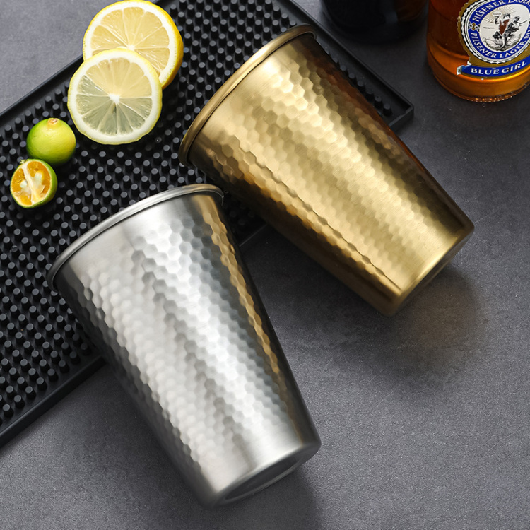 Korean 304 stainless steel diamond pattern single-layer outdoor water cup barbecue beer cup Drink cup gargle cup juice cup YL-8.8