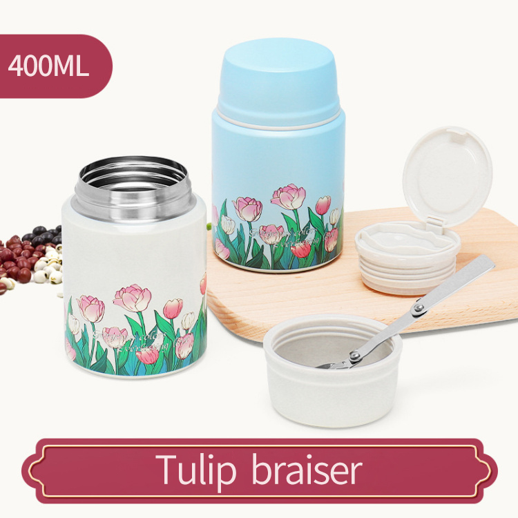 New multi-functional braising pot small braising cup 304 stainless steel smoulder household insulated lunch box LQ-70