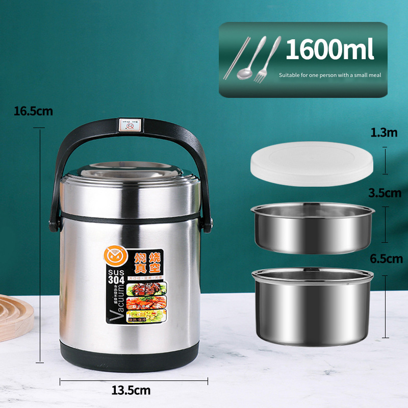 304 stainless steel vacuum pot insulated lunch box cell portable bento box sealed pot manufacturers directly supply QY-102110118