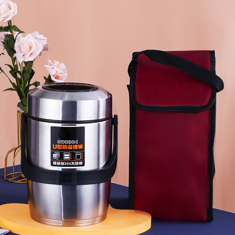 304 stainless steel portable insulated lunch box Multi-layer rice bucket large capacity DCHWJ--84