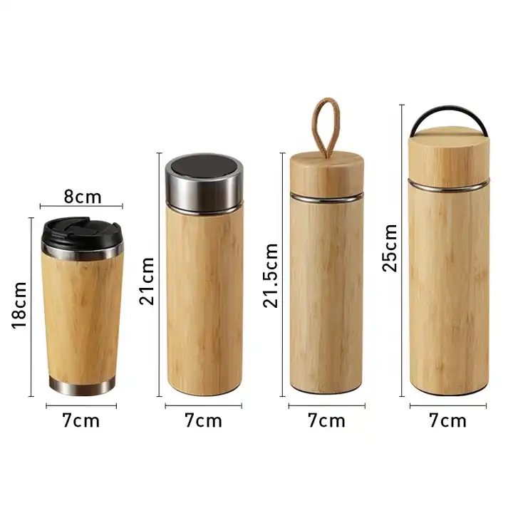Настроить бутылку воды двойной стенки кофе кружка вакуумные термосы нержавеющей стали tumbler чашки с бамбуком XR-44