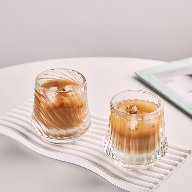 Clear glass Mount Fuji Cup Creative Mountain Sea Cup Home breakfast cup Coffee cup Whiskey glass wholesale YZY-10