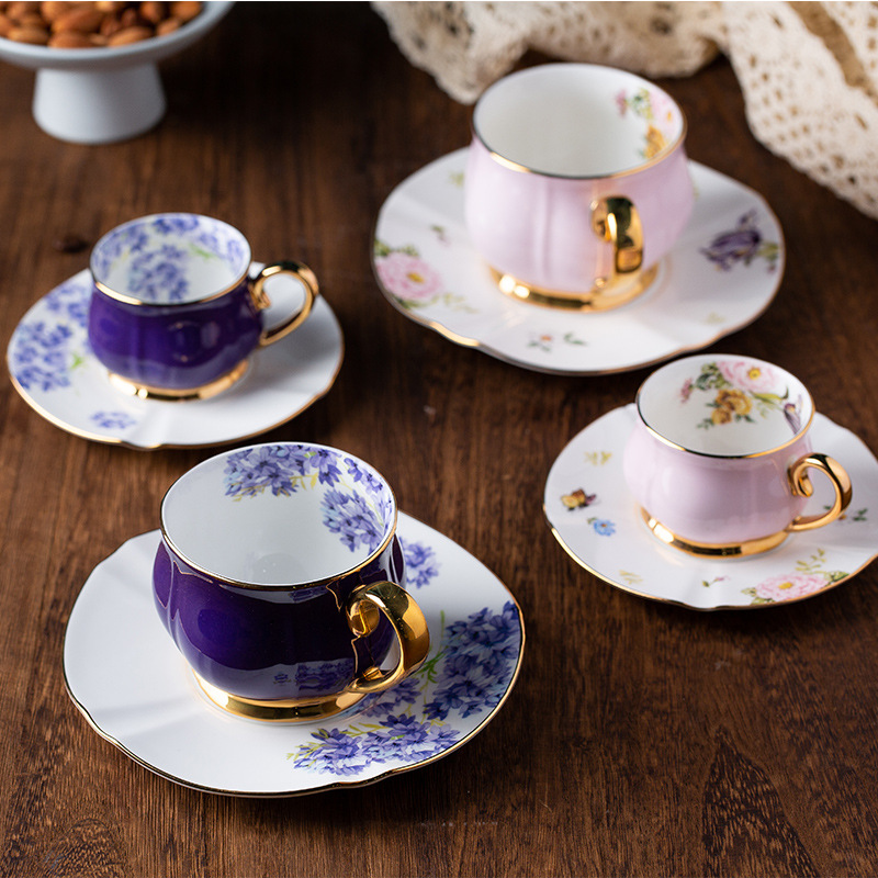 Italian bone China coffee cup exquisite couple cup 200ml cup saucer coffee set Italian hand tea cup wholesale BS-240