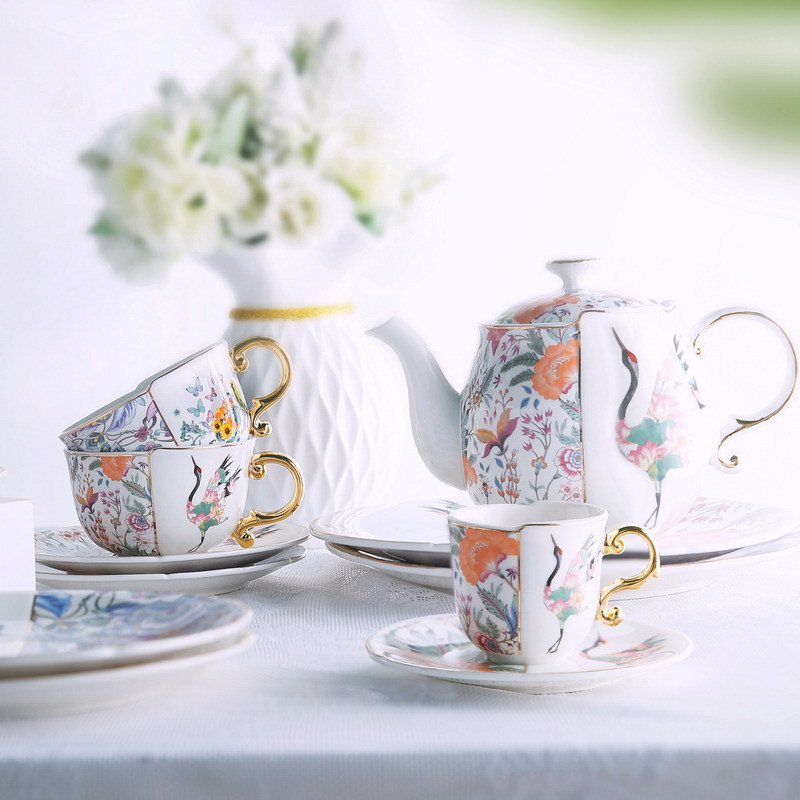 Coffee cup premium set European home luxury bone China English ceramic teacup exquisite retro afternoon tea set BS-350