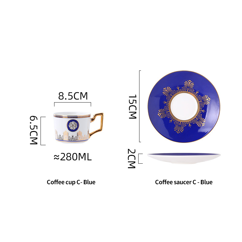 European light luxury coffee cup small luxury ceramic coffee cup and saucer set small exquisite home afternoon tea Cup Water cup BS-136