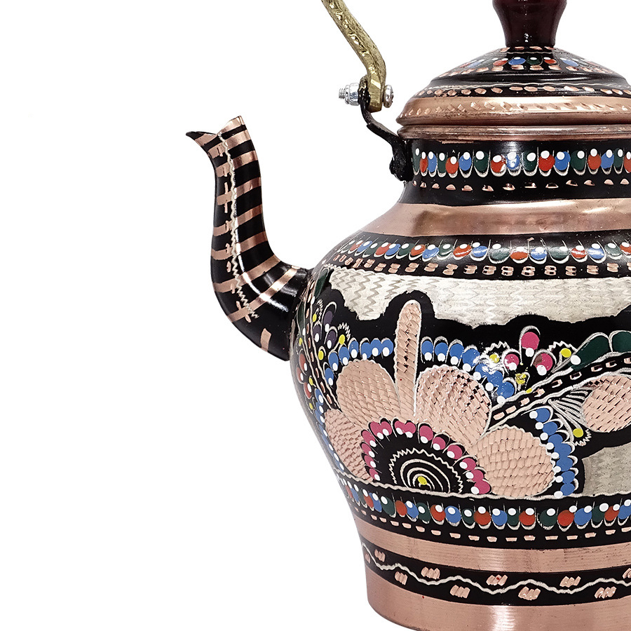 أبريق شاي نحاسي نحاسي، وعاء قهوة للأمة التركية في الشرق الأوسط ؛ YY-690