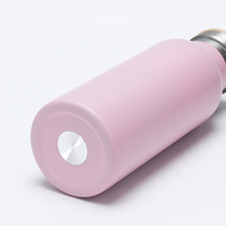 Creative stainless steel sports water bottle with pull ring sports cup Fashion double insulation cup custom LQ-488