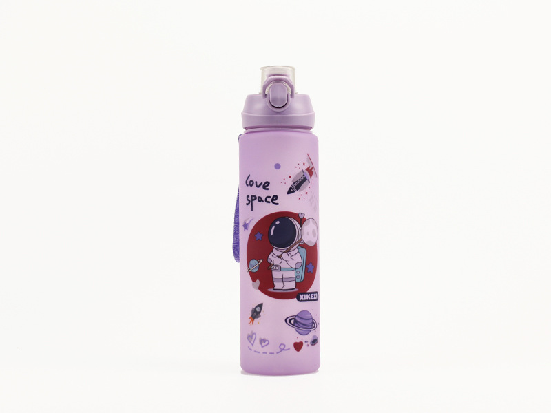 Large capacity 1000ML sandblast direct drink cover cartoon water cup Men's outdoor sports portable water bottle with space cup ZH-18