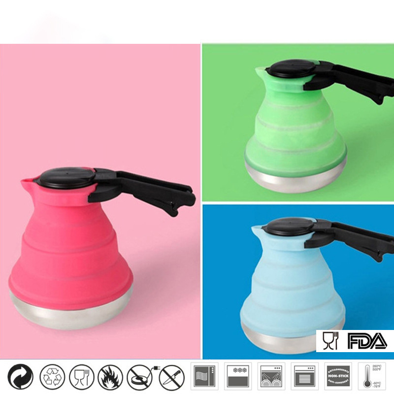 Silicone portable Folding kettle creative outdoor kettle camping cross-border exclusively for Folding kettle QH-90
