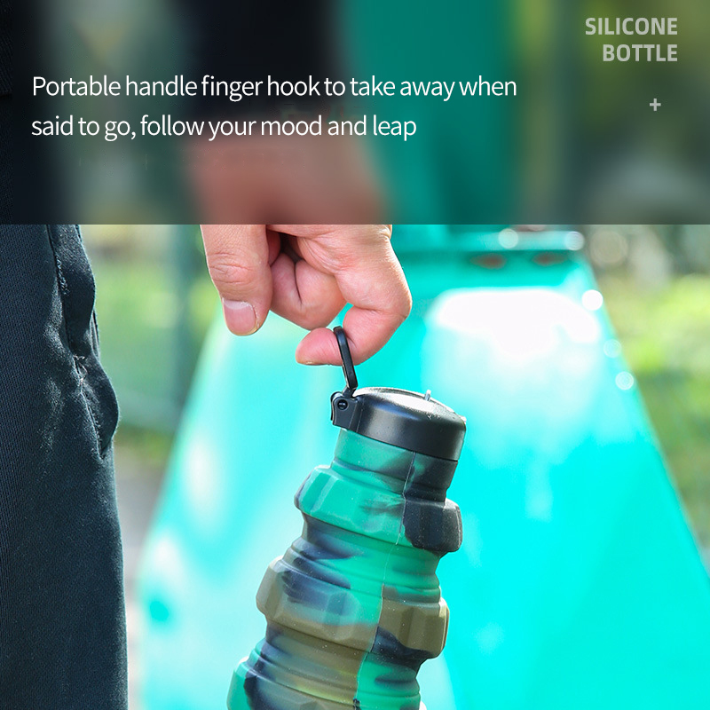 New silicone grenade folding kettle Creative retractable outdoor sports portable water bottle cross-border cup QH-28