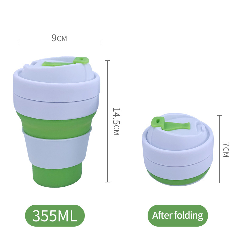 Platinum silicone folding telescopic cup outdoor kettle factory direct custom logo sticker gift silicone cup QH-20