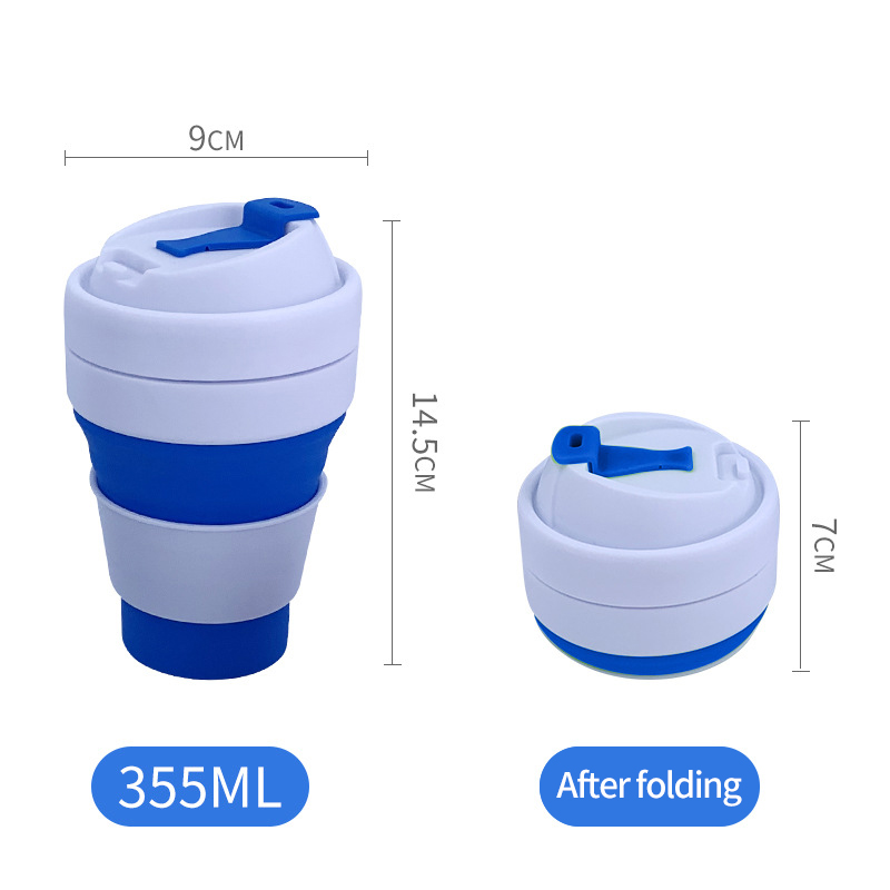 Platinum silicone folding telescopic cup outdoor kettle factory direct custom logo sticker gift silicone cup QH-20