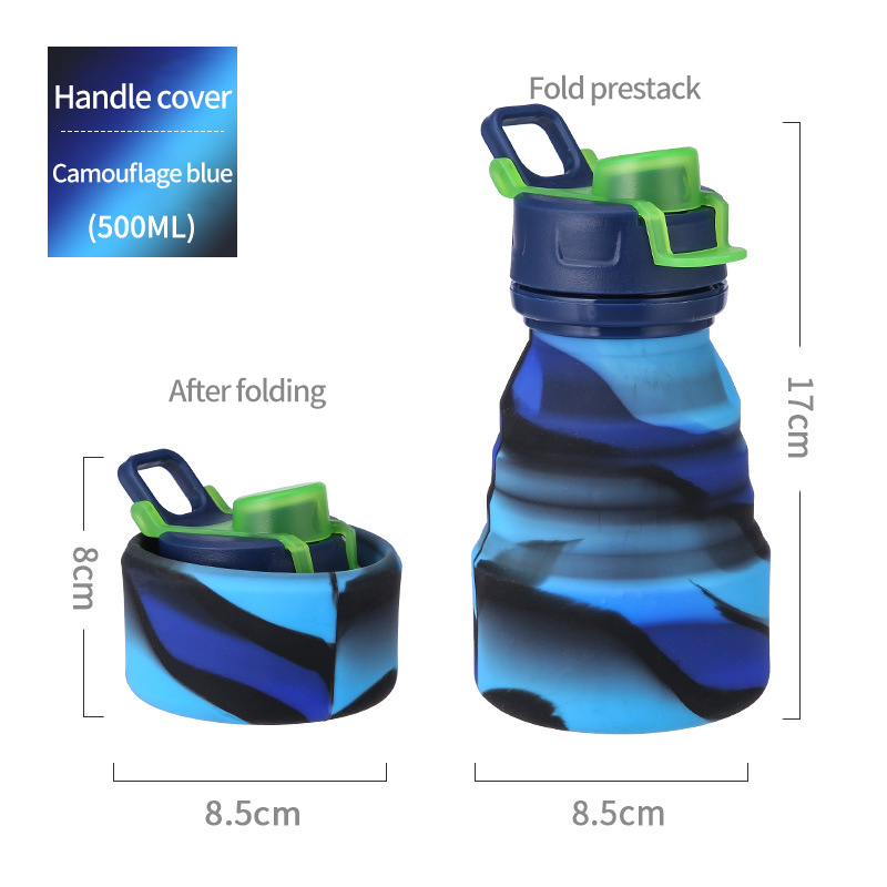 New silicone folding sports kettle cross-border outdoor retractable children's pot cup gift cup QH-26