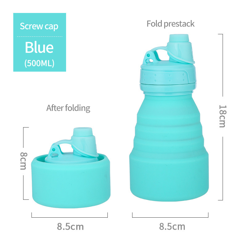 New silicone folding sports kettle cross-border outdoor retractable children's pot cup gift cup QH-26