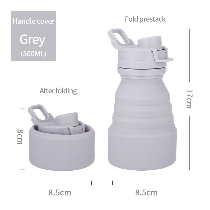 New silicone folding sports kettle cross-border outdoor retractable children's pot cup gift cup QH-26