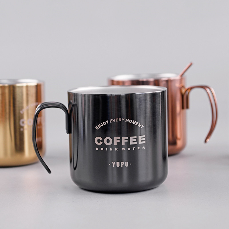 Stainless steel coffee cup Stainless steel water cup Milk cup stainless steel coffee cup rose gold coffee cup FLK-40