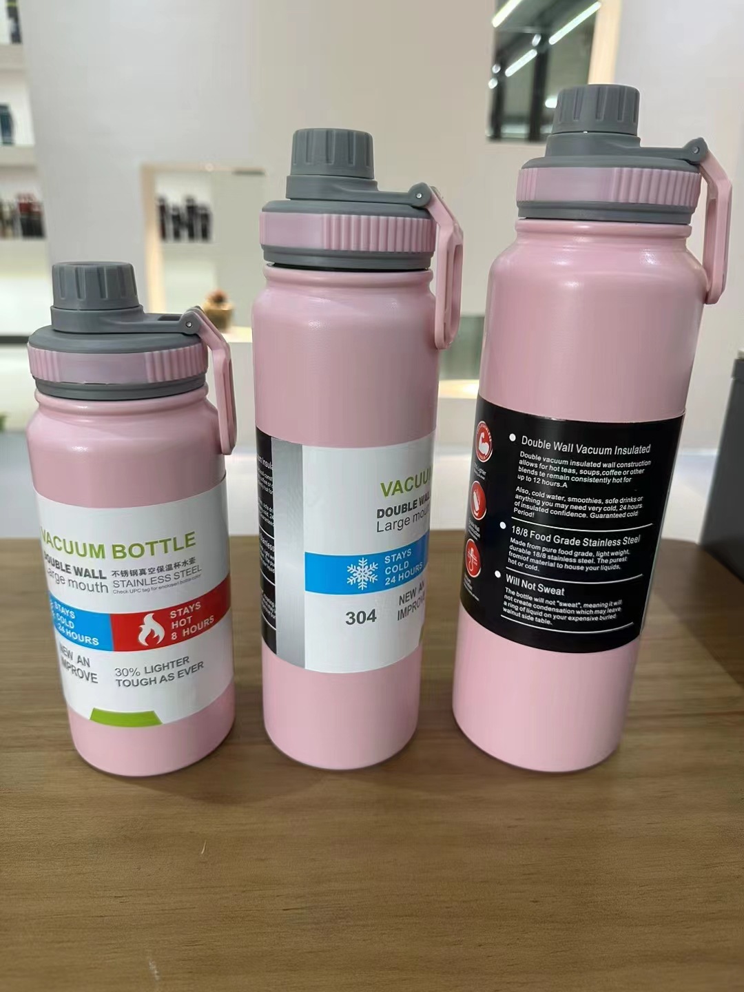 304 cangkir kosong baja stainless dengan tangan, botol ruang portable, botol air olahraga kapasitas besar luar  YJ-25-27-29