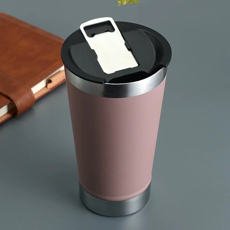 Buka botol kreatif mulut 304 cangkir baja stainless insulated Beer cup Outdoor portable vacuum car cup with insulation sleeve QY-26