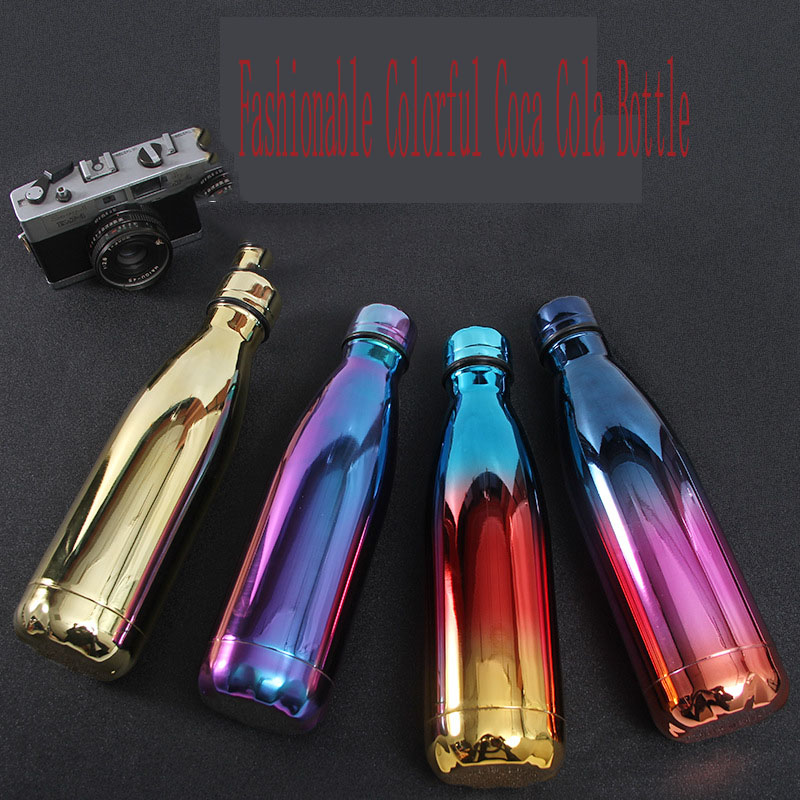 Electroplated Colorful Series Coke Bottles, Foreign Trade Sports Water Cup Creativity, 304 Stainless Steel Insulation Cup Wholesale Logo  XR-42