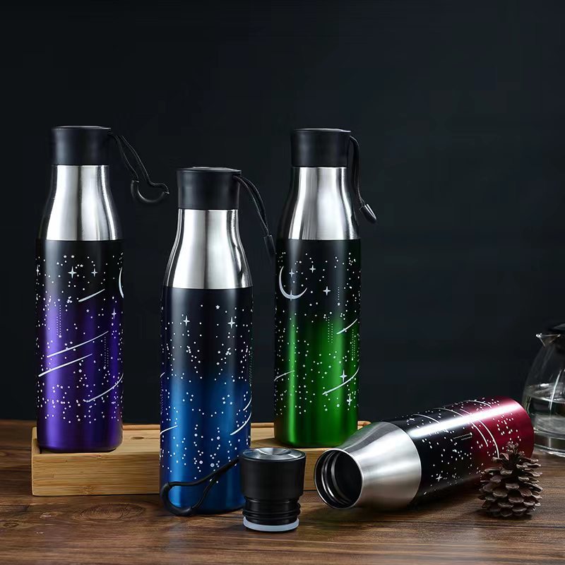 Tekan gelas termos untuk botol cola cincin