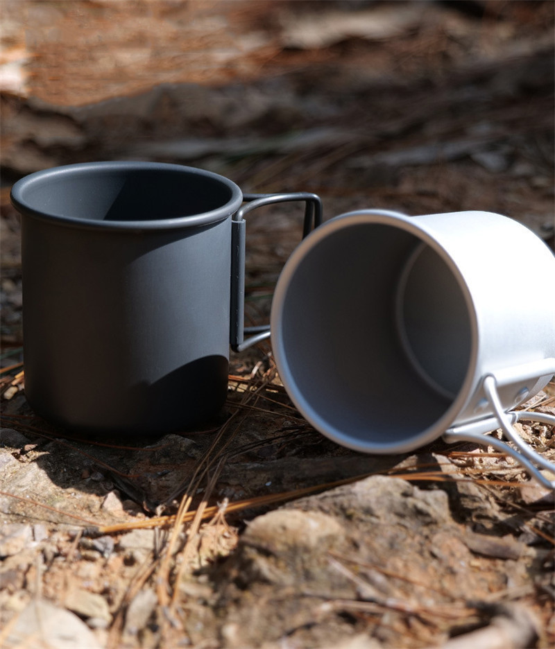 Berkemah di luar melipat gelas air, cangkir berkemah portable dengan paduan aluminium ultra ringan, cangkir kopi, cangkir teh, cangkir tanda, ad-24