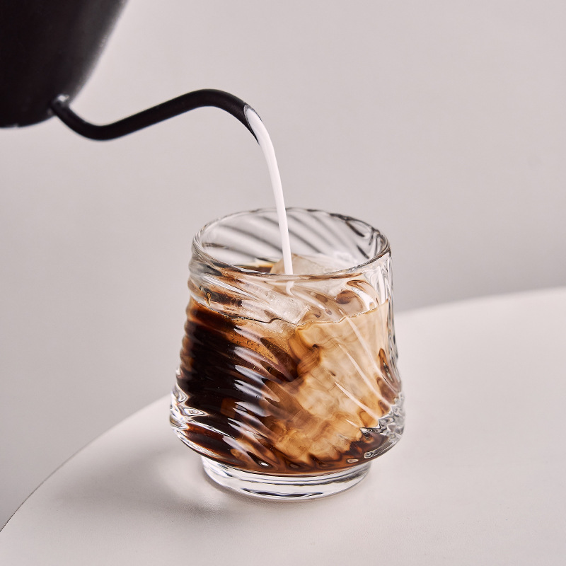 Clear glass Mount Fuji Cup Creative Mountain Sea Cup Home breakfast cup Coffee cup Whiskey glass wholesale YZY-10