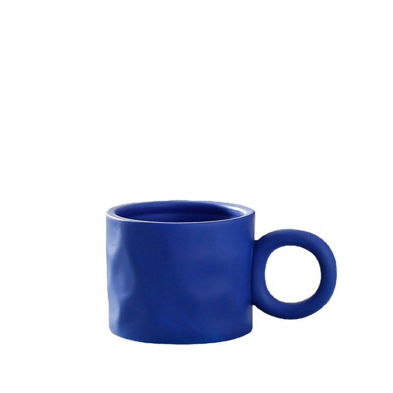 Nordic splash-ink blue hand pinch big ear mug large capacity simple coffee mug ins Korean cup BS-28