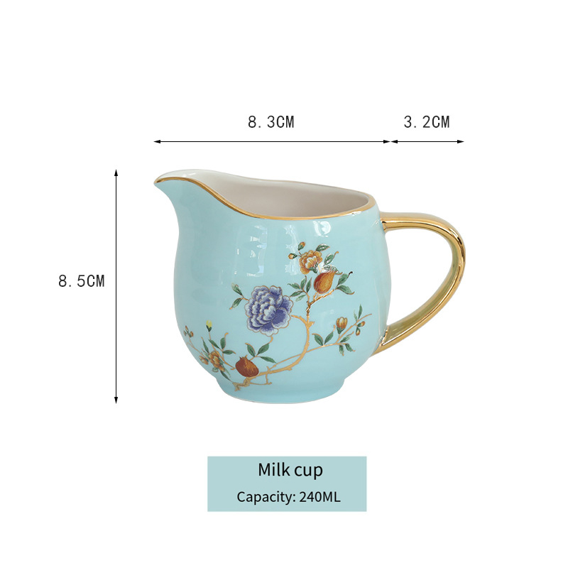 Bone China English afternoon tea tea set Ceramic coffee cup and saucer set National style small luxury gift Home cup and saucer teapot BS-300