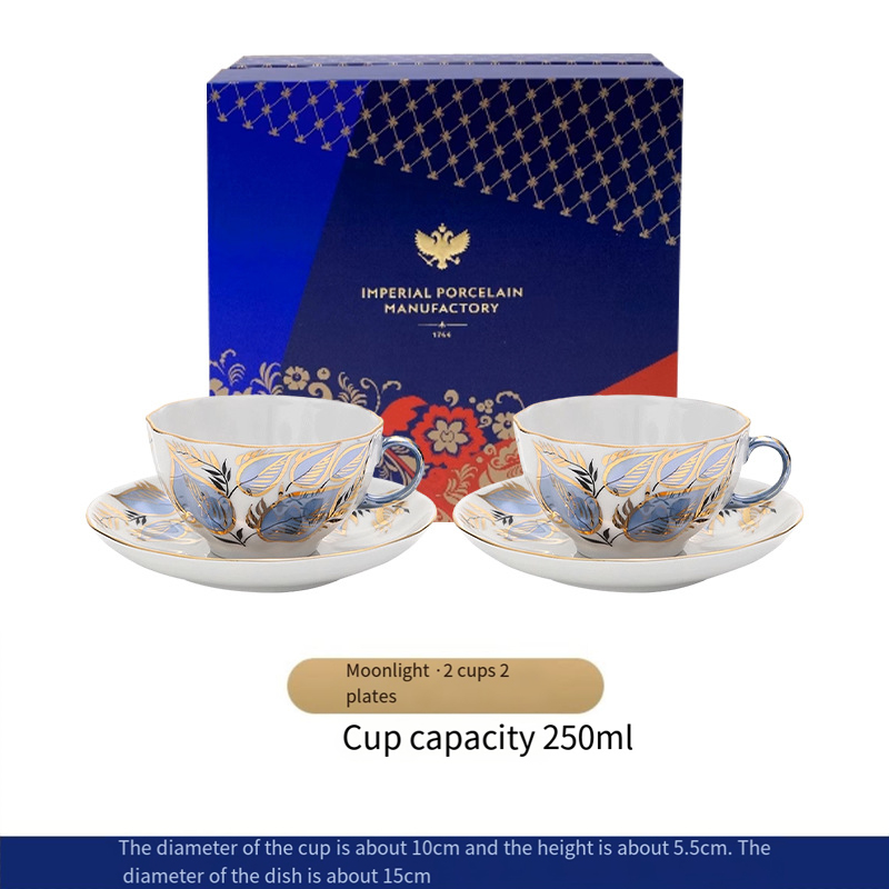 Light luxury pastoral tea set Moonlight series coffee cup saucer palace style porcelain tea cup saucer teapot two-piece set BS-1120