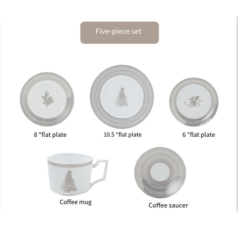 Winter Love song European light luxury simple home table bone China tableware rice bowl soup spoon dessert rack coffee BS-120