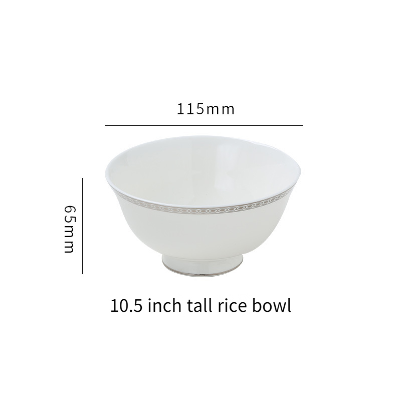 Winter Love song European light luxury simple home table bone China tableware rice bowl soup spoon dessert rack coffee BS-120