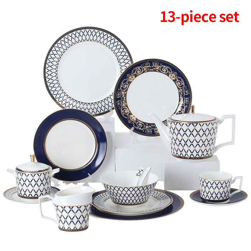 Lanjia Temple restaurant steak plate home cup plate rice bowl Western club tableware steak plate set plate Light luxury tableware BS-336