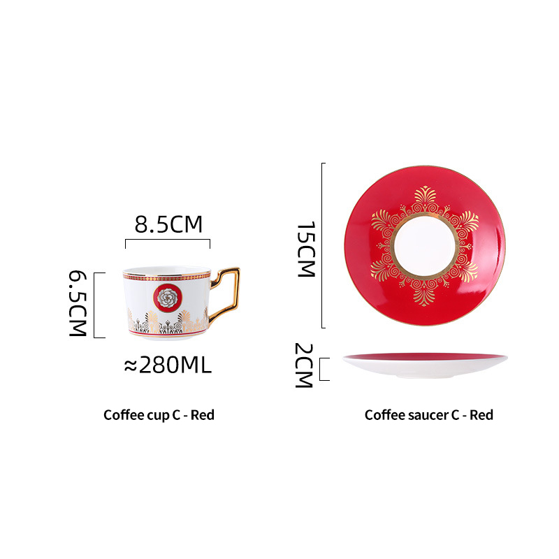 European light luxury coffee cup small luxury ceramic coffee cup and saucer set small exquisite home afternoon tea Cup Water cup BS-136