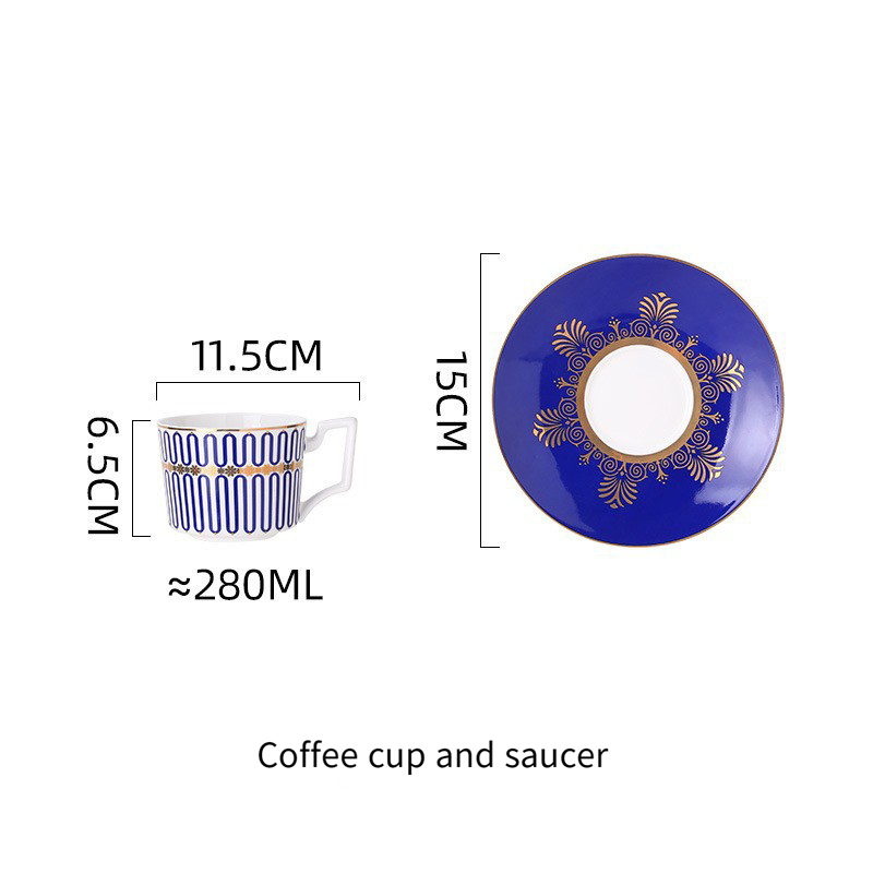 European light luxury coffee cup small luxury ceramic coffee cup and saucer set small exquisite home afternoon tea Cup Water cup BS-136