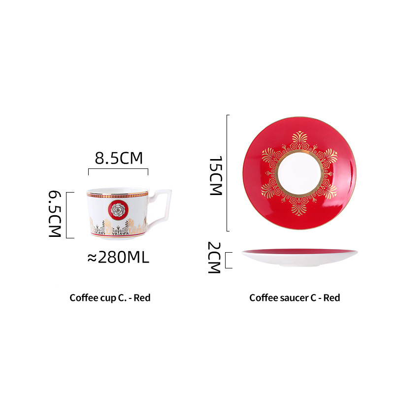 European light luxury coffee cup small luxury ceramic coffee cup and saucer set small exquisite home afternoon tea Cup Water cup BS-136