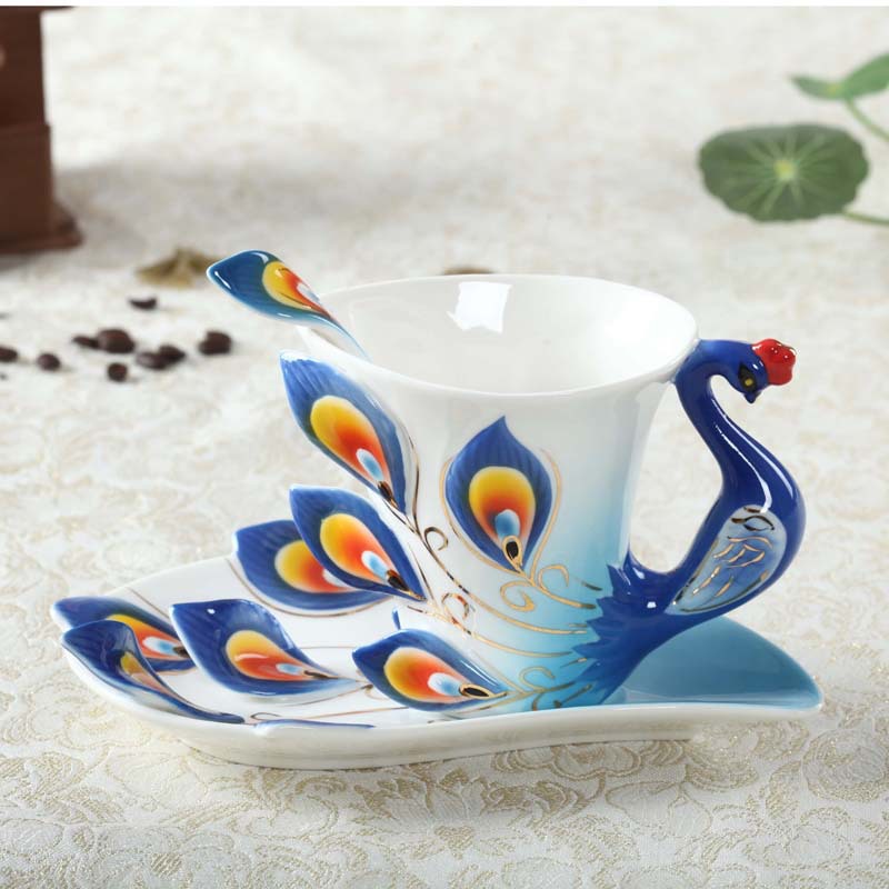 اسطوانة فنجان قهوة الطاووس الفخم JFL-90