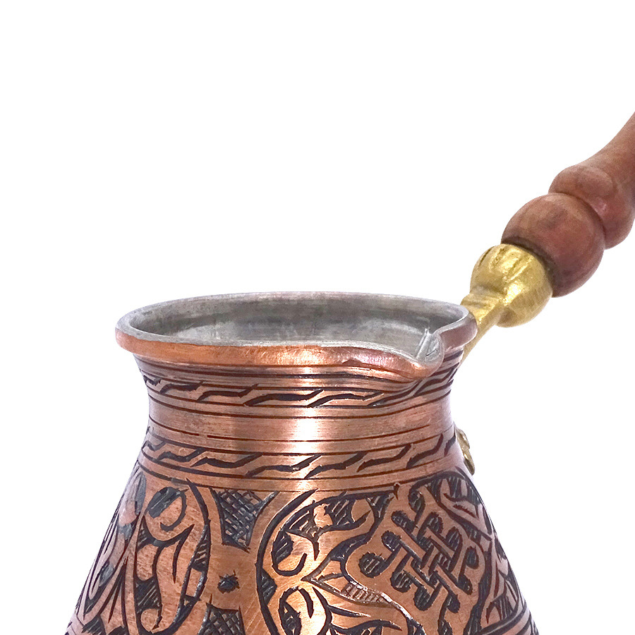 أبريق قهوة تركي نحاسي نحاسي، وعلب مشوي للشاي مشوي ؛ YY-174