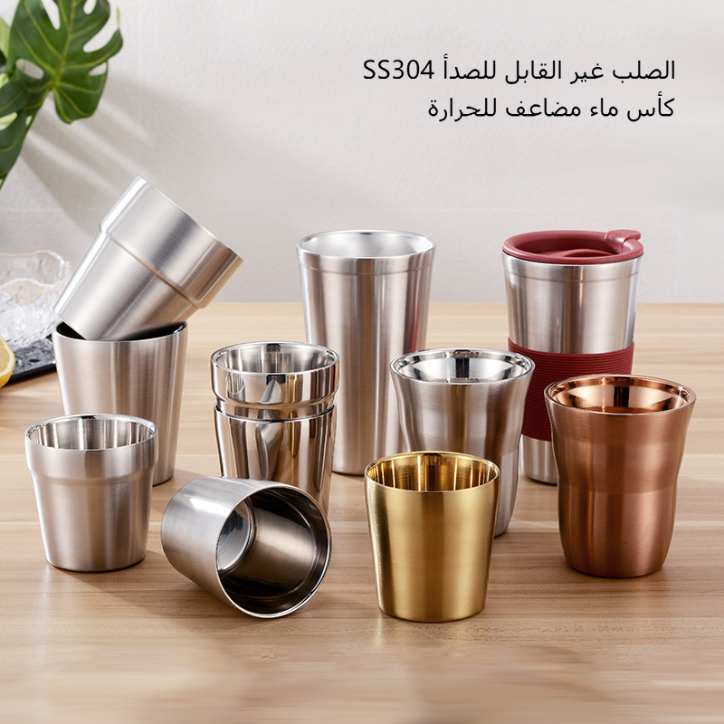 كوب قهوة من الفولاذ المقاوم للصدأ من نوع هان 304 YL-10