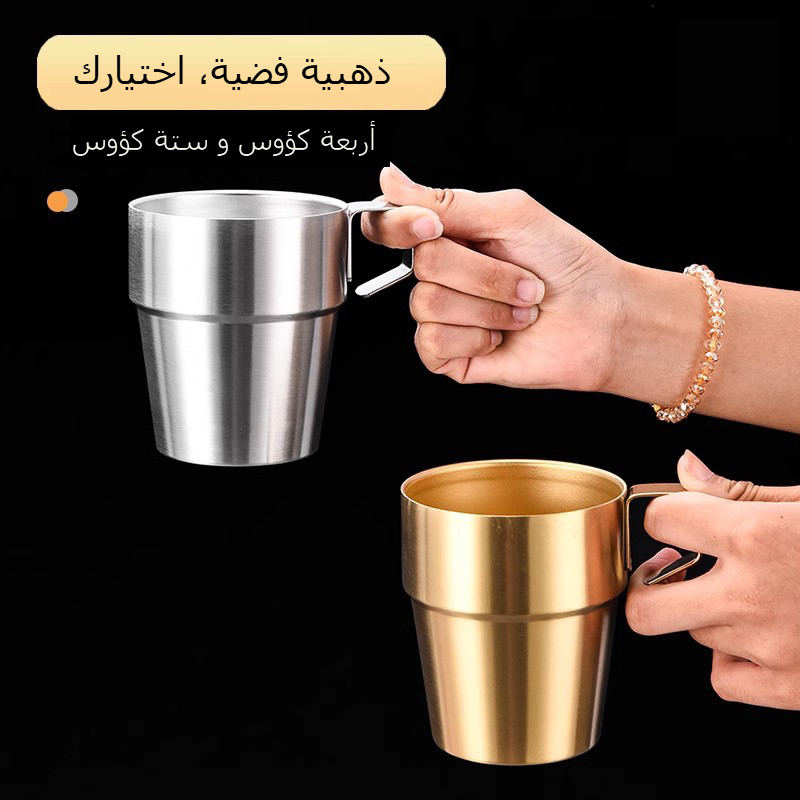 التخييم في الهواء الطلق 304 فنجان من الفولاذ غير القابل للصدأ مزوّد بكأس قهوة ذات مقبض، وكأس البيرة YL-20.